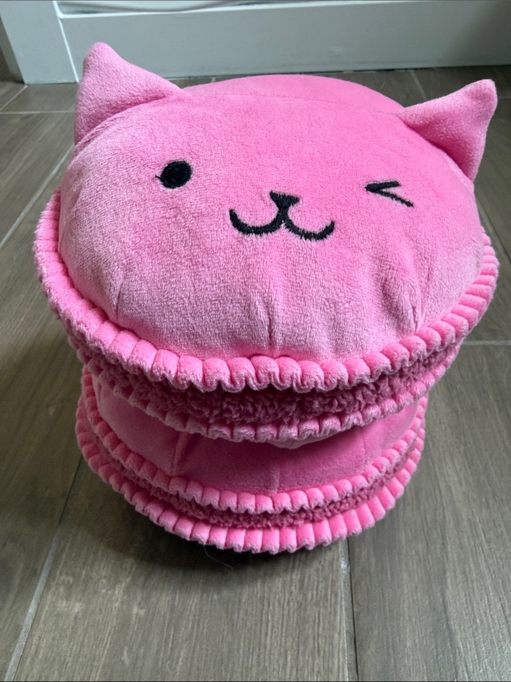 Pillowfort Pink Cat Macaron Weighted Plush Stack